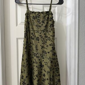 SHEIN Black and Green Spaghetti Strap Sundress